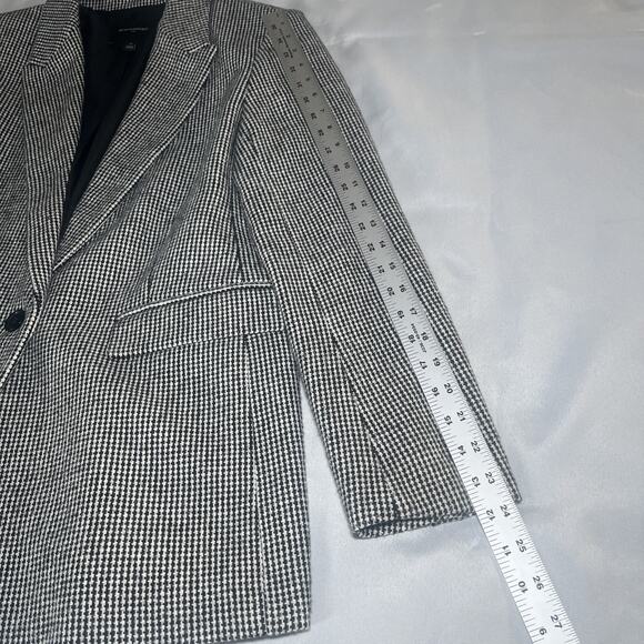BANANA REPUBLIC Women's 10 Black White Wool Blend Houndstooth Blazer Jacket Coat - Picture 10 of 12